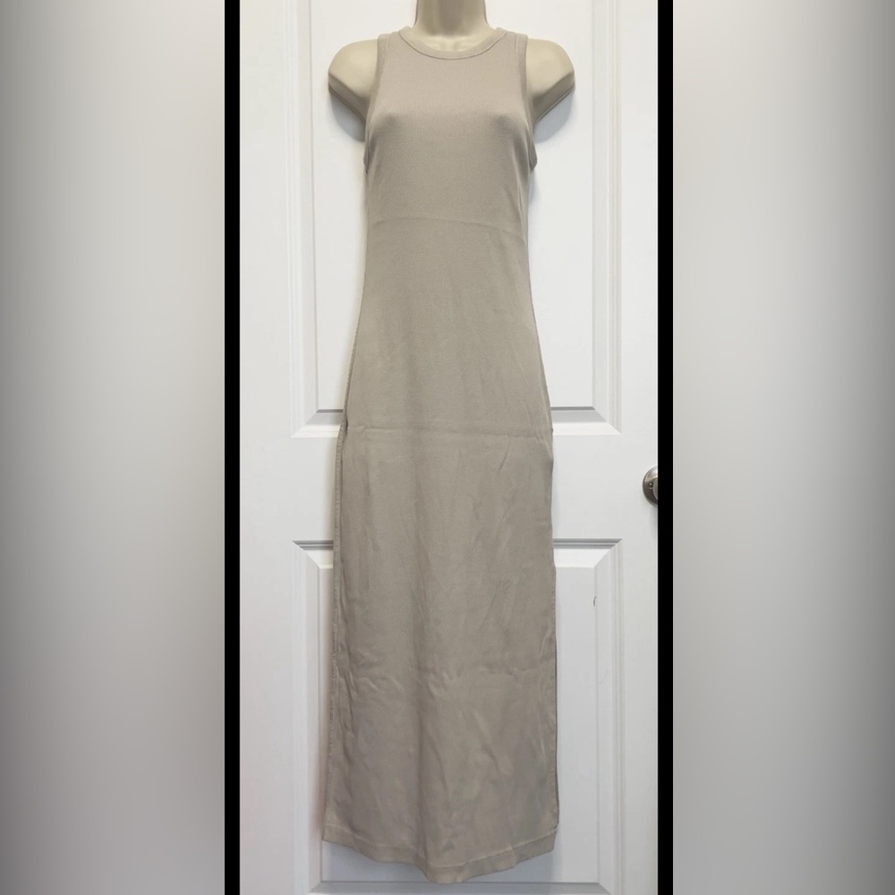 Universal Thread Taupe Rib-Knit Maxi Bodycon Dress Size Medium - Picture 2 of 8